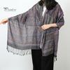 Women Shawl Plant Flower Jacquard Print Shawl Scarf with Tassel Decoration Spring Autumn Versatile Wrap