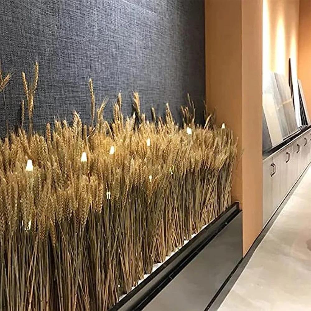 50pcs Rustic Dried Wheat Stalks Natural Dried Flowers Dry Wheat Spikes Holiday Festival Decoration