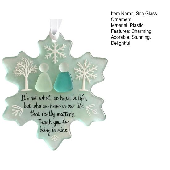 Декор дружбы из морского стекла в форме снежинки Ручная работа Искусство из морского стекла Сувенир дружбы для лучших друзей Прибрежное украшение-снежинка