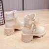 Short Boots Women's New Bow Thick Heel Women's Boots Versatile Martin Boots Autumn and Winter Single Boots