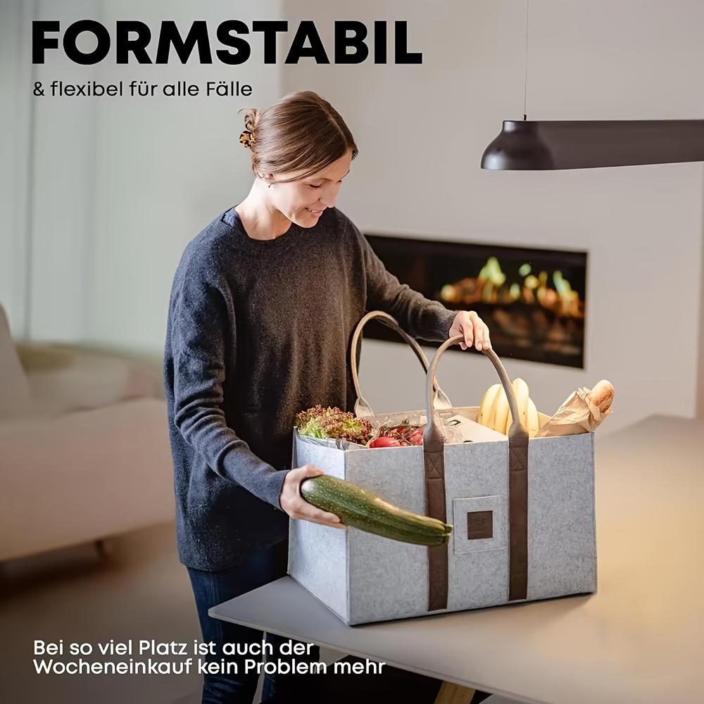 Felt Firewood Bag for Camping-Multi-Functional Large Capacity Storage Pouch Outdoor Dirty Clothes Organizer Portable Log Carrier