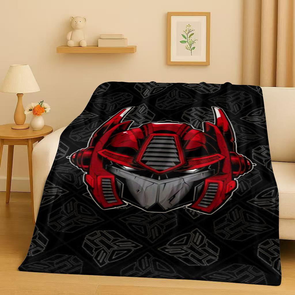 HD Cartoon T-Transformers Optimus Prime Bumblebee Flannel Blanket,Soft Warm Plush Throw for Home Bedroom Bed Sofa Cover Office