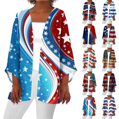 Женская повседневная модная легкая куртка средней длины с принтом, кардиган