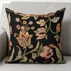 Vintage Black Floral Tapestry Print Throw Pillow Cover, Dark Academia Botanical Decorative Cushion