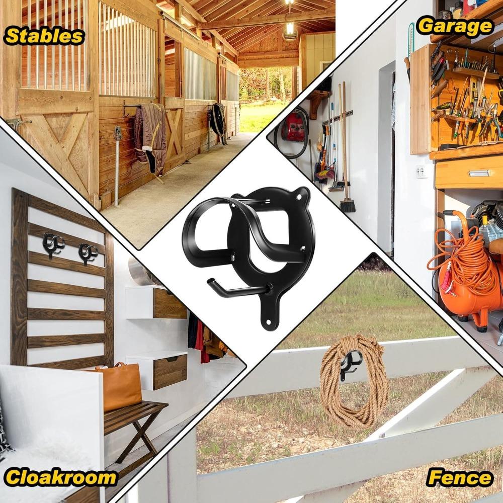 Wall Mounted Metal Saddle Racks With Hooks Halter Hanger Rust Resistant Horse Tack Storage Farm