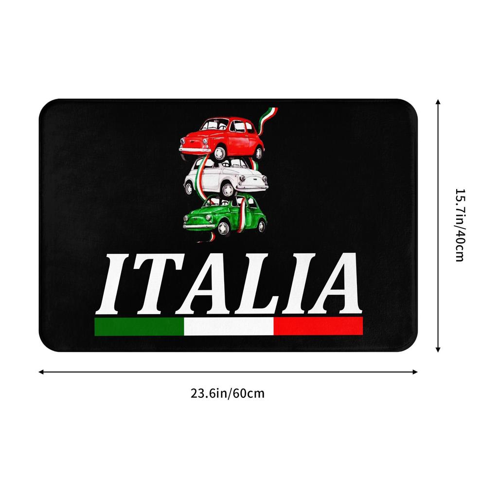 Vintage Italy Flag Car Floor Door Kitchen Bath Mats Anti-Slip Outdoor Italian Pride Doormat Bedroom Balcony Entrance Carpet Rug