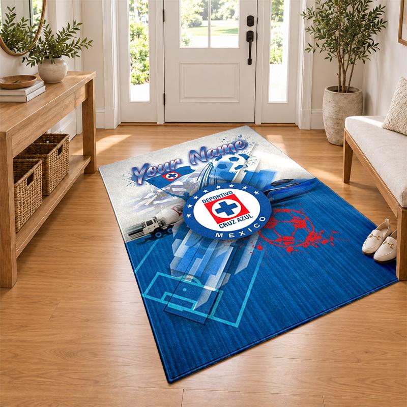 CruzAzul Custom Name Personalized Rug Non‑Slip Doormat Floor Carpet Housewarming Birthday Gift for Family Friends