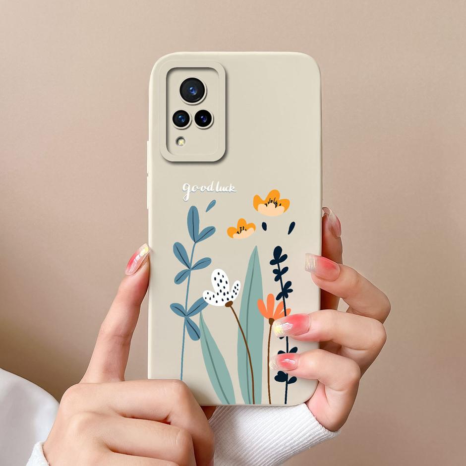 Чехол для VIVO V21 4G 5G Милый Кот Мультяшный Новый Стиль Дизайна Узор Жидкий Силикон Чехол Для VIVOV21 V 21 4G 5G Популярный Funda