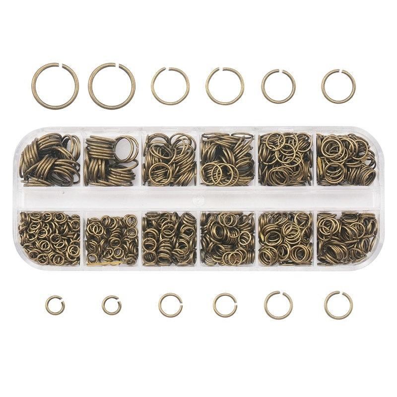 1050Pcs 0.7mm plated color Open Jump Rings Mixed 4mm 5mm 6mm 7mm 8mm 10mm iron Split Rings For DIY Jewelry Making 6 colors