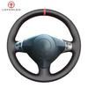Black PU Faux Leather Soft Car Steering Wheel Cover for Alfa Romeo 147 Alfa 6 2000-2011 156 166 Sportwagon Crosswagon 2003-2007