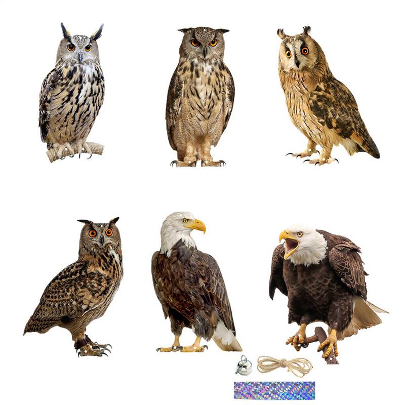 Bird Scarer Devices Decorative Owl Scarecrow Pendant Realistic Bird Scare Tools With Bell Garden Scarecrow Scare Birds Away