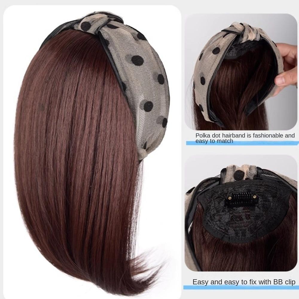 Синтетический полуободковый парик модный головной убор женский обруч для волос короткий прямой ободковый парик женский