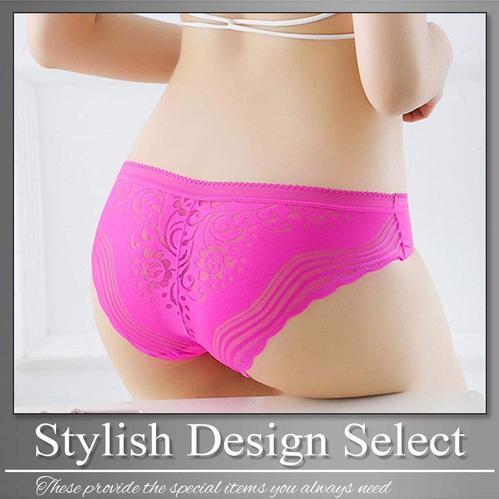 BUZZxSELECTION Seamless Lace Sexy TV142 Women's Panties, Underwear, (Navy)