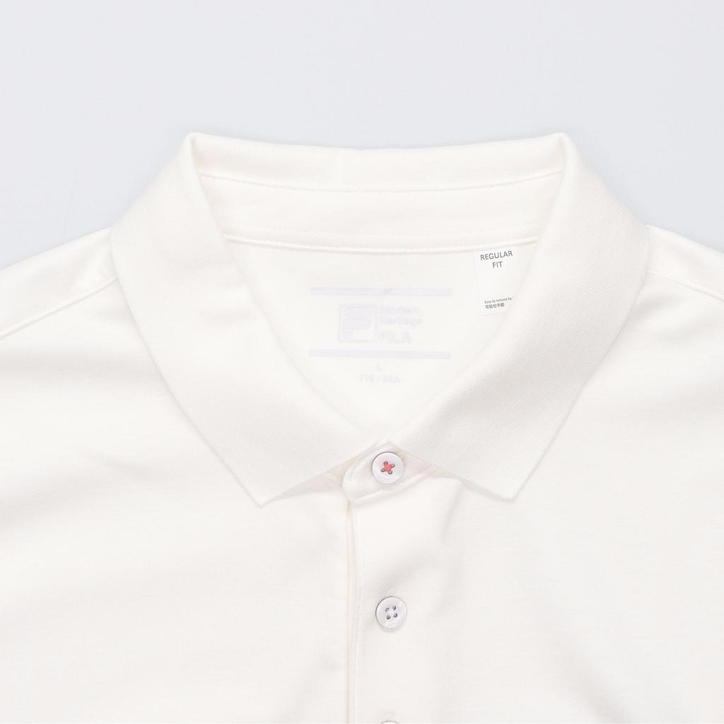 Fila Полосатая повседневная футболка-поло с коротким рукавом для мужчин Футболки-поло Стандартный-Белый F11M321105BWT