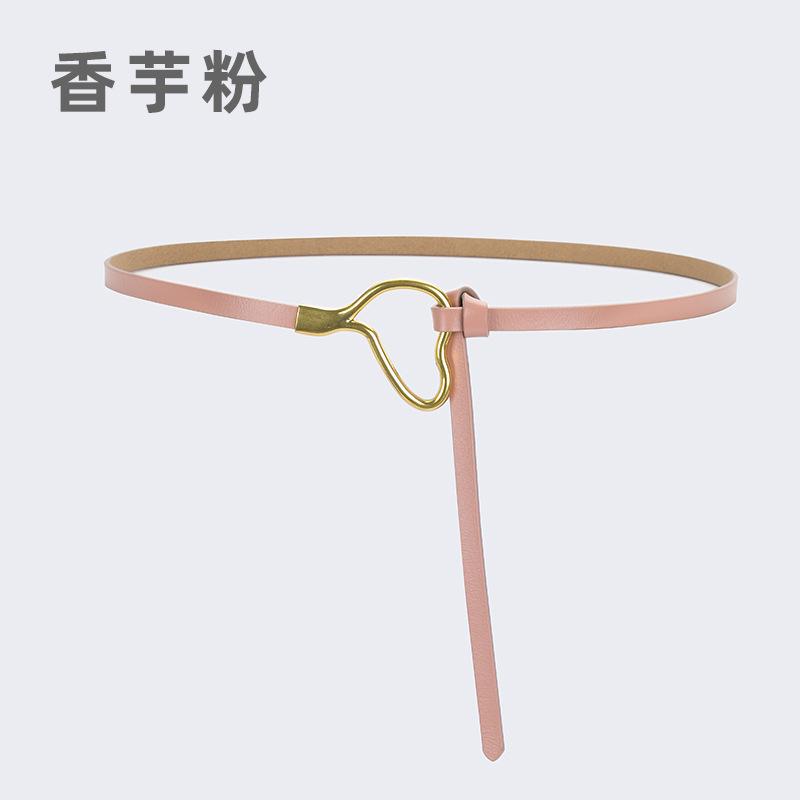 Женский кожаный ремень с узлом и украшением из классической рубашки, простой тонкий пояс из натуральной воловьей кожи, модный