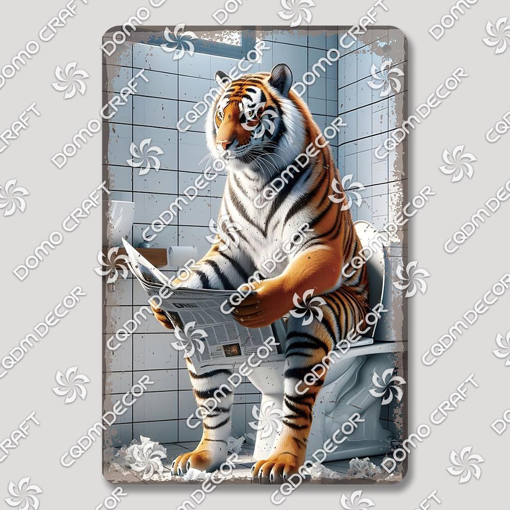 Забавная туалетная жестяная табличка Винтажный металлический постер Кролик Енот Кошка Собака Металлические таблички Ретро настенный декор для кафе ванной дома