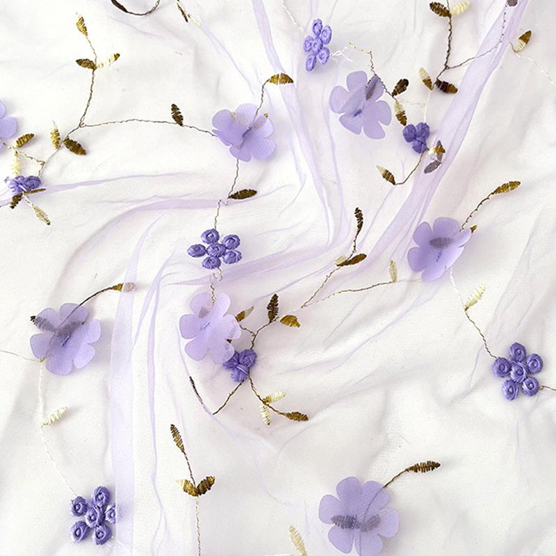 1 шт. Цветочная вышитая тюль ткань скатерти цветочные сетчатые шторы подарочная упаковка сетка пряжа цветы магазин 130x50 см