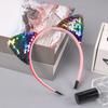 Girl Headband Sparkling Sequins Three-Dimensional Cat Ear Shape Painless Wearing Arc Hair Hoop Kids Daily Party Hair Accessory