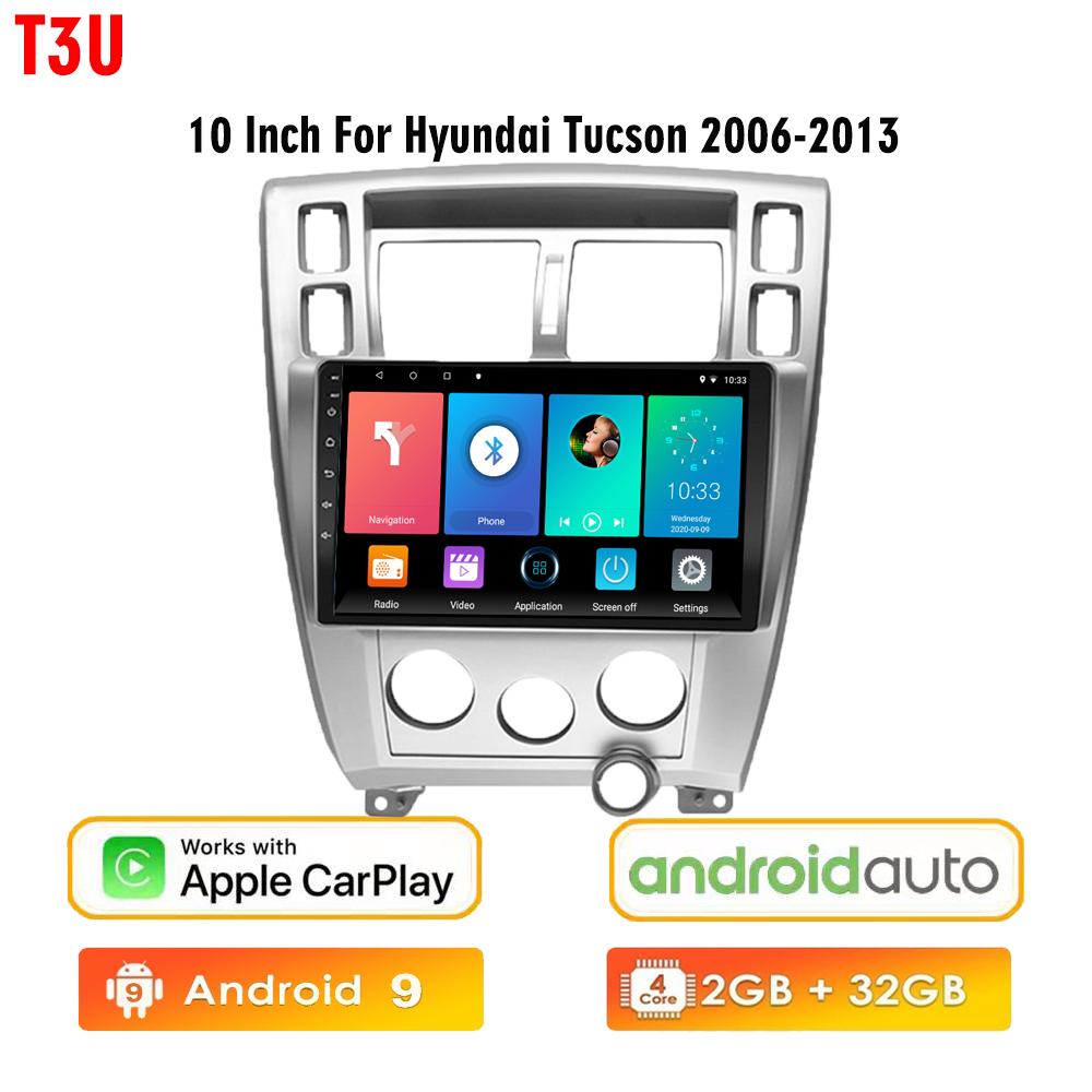 icreative Автомобильное радио на базе Android для Hyundai Tucson 2006-2013, мультимедийный видеоплеер, навигация, головное устройство 2 Din, стереодинамики Carplay
