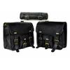 Large Leather Black Motorcycle Combo Saddle 3 Bags Saddlebag Luggage 3 Side Bag