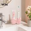No Drill Bathroom Accessory 3D Printed Bow Toothbrush Holder, Adhesive Cup with Dual Holes for Pink White Organizer & Toothpaste, Cute Decor,