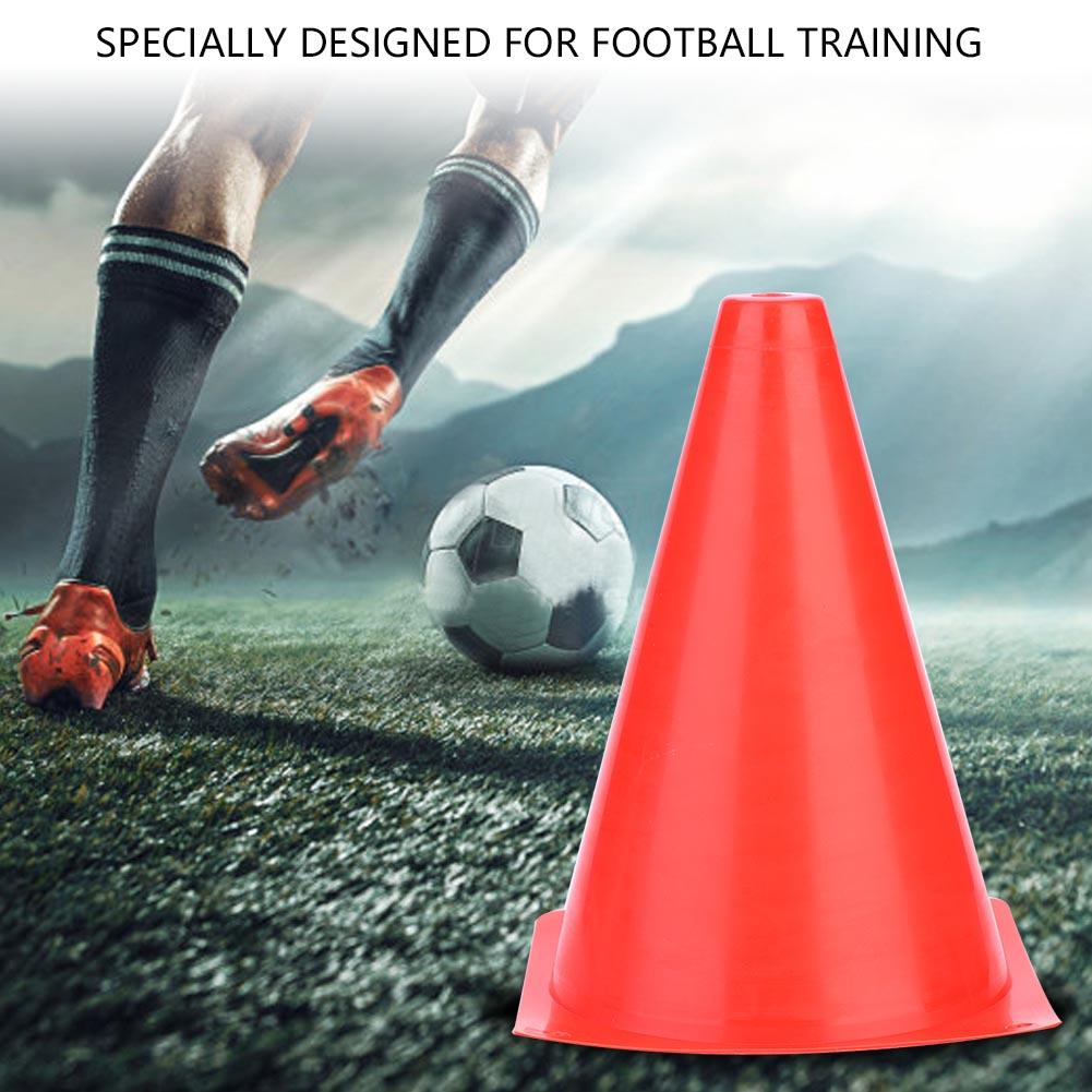 6pcs 18cm Soccer Training Cone Football Barriers Plastic Marker Holder Accessory (Red)