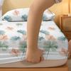1 Simple Modern Plant Leaves Printed Matte Fitted Sheet, Bedroom Printed Bed Cover, Bedding (Excluding Pillowcases)