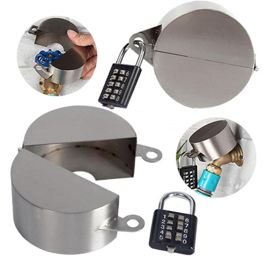 Outdoor Faucet Locks Iron Door Handle Lock Cover Outdoor Water Faucet Lockout Tool With Padlock For Kitchen Garden Hose