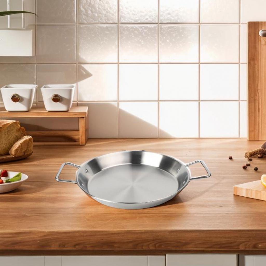 Paella Cooking Pot Stainless Steel Pot Ergonomic Handles High Temperature Safe