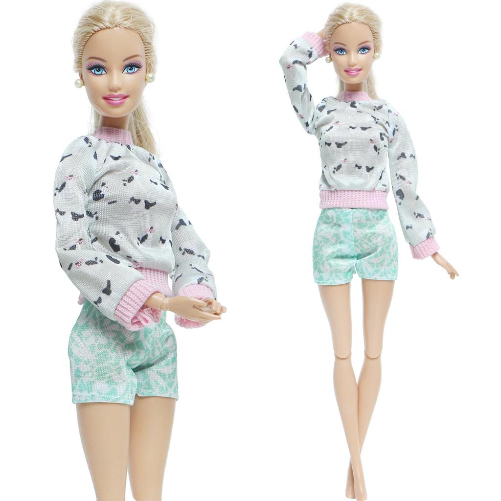 5 Комплектов Повседневной Одежды для Кукол Модные Наряды Мини-платье Шорты Блузки Брюки для Кукол 30 см 1/6 11,5 дюймов Набор в Подарок Игрушка для Девочки