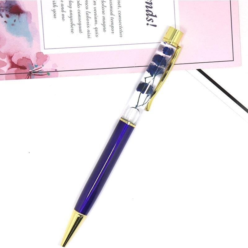 1 шт., креативная шариковая ручка, металлические шариковые ручки, канцелярские товары, ручки розового, золотого, розового золота, динамическая ручка с жидким цветком