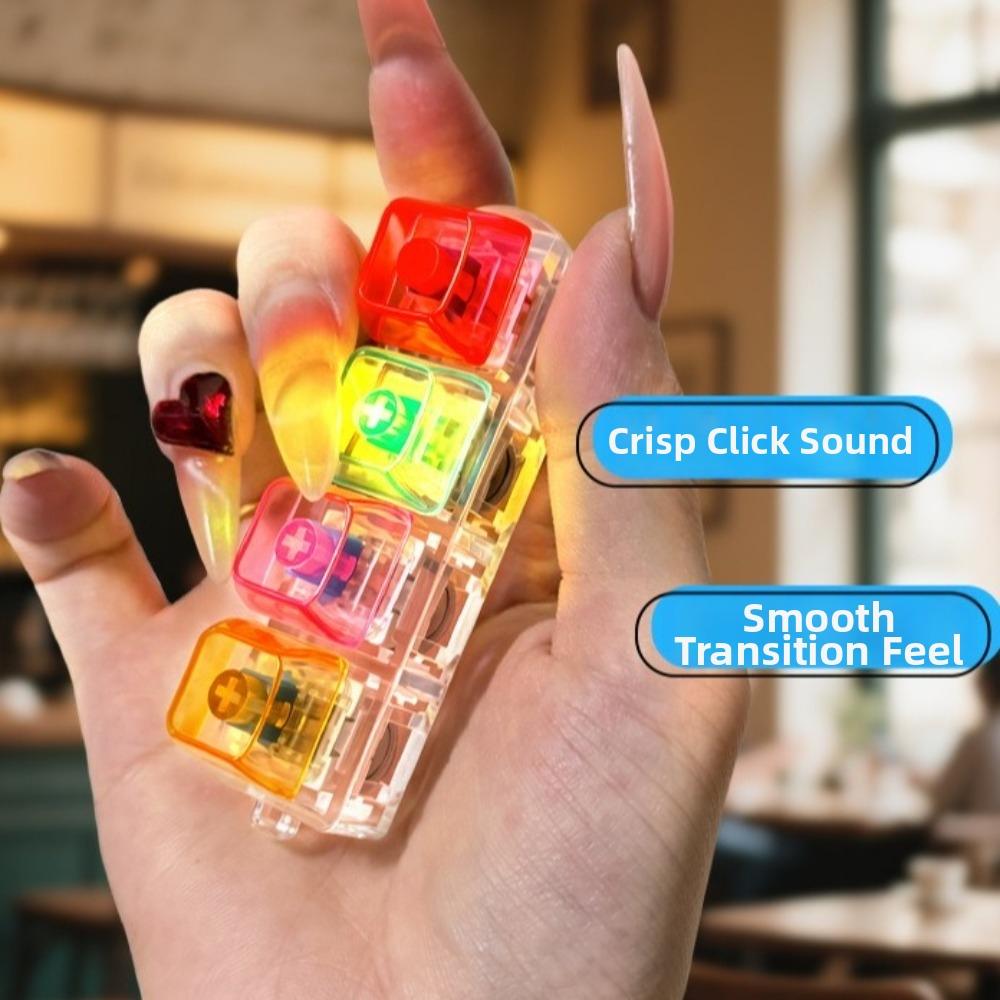 Прозрачная механическая клавиатура 4 клавиши Клавиатура Fidget Clicker Портативная