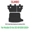 Pour Mazda CX-6e CX6e EZ-60 EZ60 2025 2026 2027 Tapis de sol et de coffre de voiture en TPE de haute qualité, imperméables et faciles à nettoyer