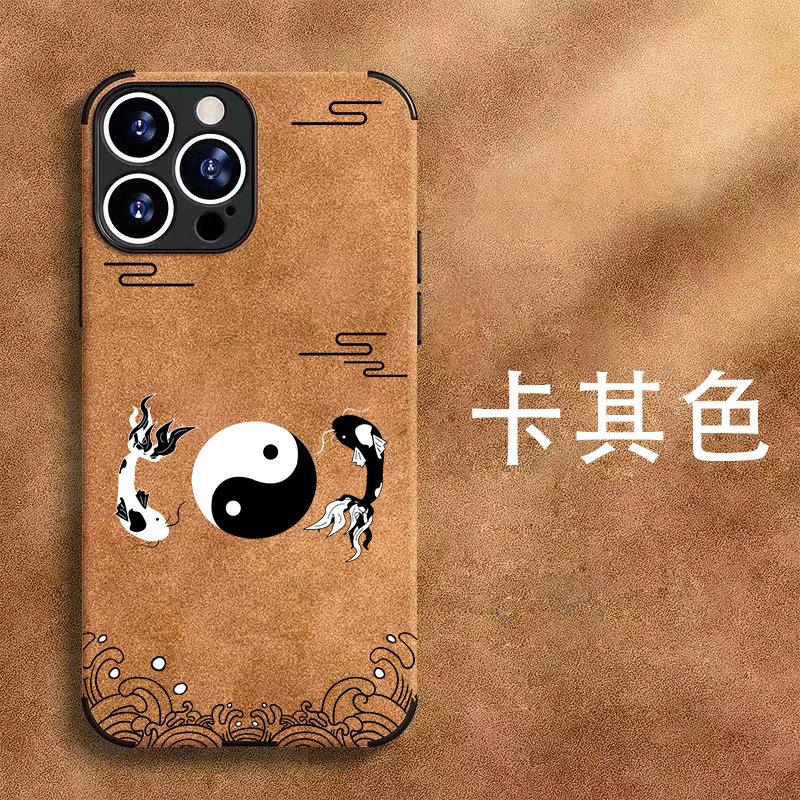 Тайцзи Рыбы в китайском стиле подходит для чехла на телефон Apple 14, vivox80, Xiaomi advanced sense of glory