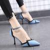 Fashion Women High Heels Shoes Sweet Cute Pointed Toe Buckle Clip Woman Pumps Summer Ankle Strap Wedding Party Sexy Ladies High Heels