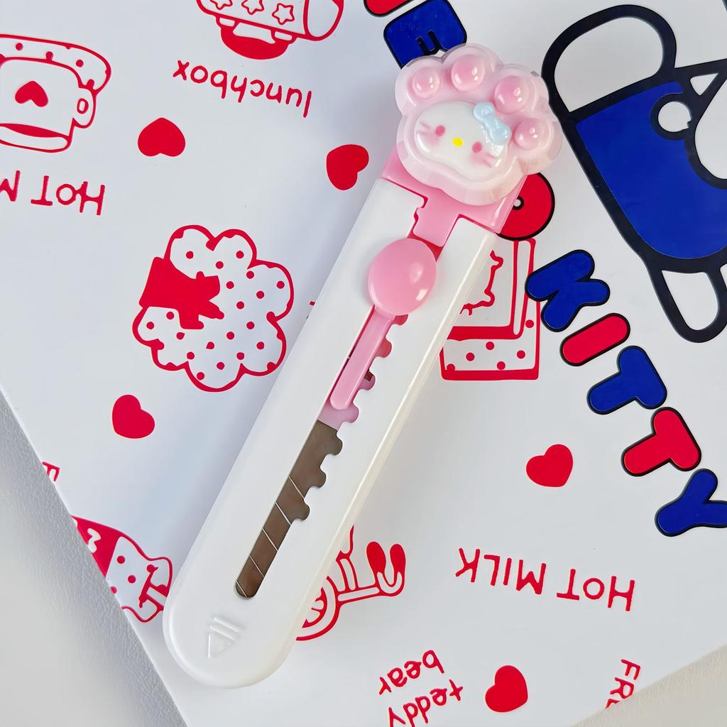 Милый нож для рукоделия в виде кролика, портативный мини-резак для коробок для студентов, мультяшный выдвижной универсальный нож для распаковки посылок, резак