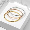 Fashionable Stainless Steel 3 Mm Simple Rose Gold Fashion Luxury Bracelets Glaze Bracelets for Women Couple Jewelry