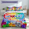 3pcs Custom Name Numberblocks Set,Includes 1 Duvet Cover and 2 Pillowcases,All-season Bedroom Decor