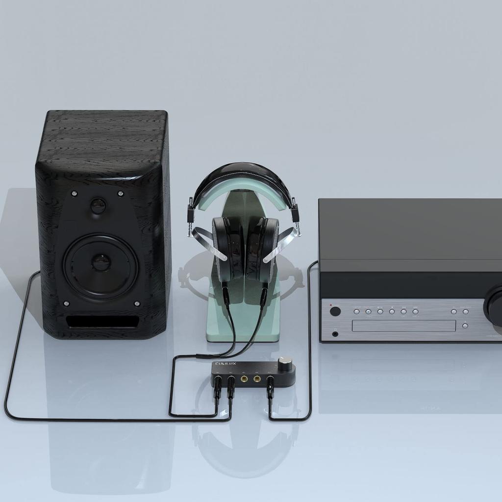 Cubilux Audio Speaker or Stereo Switching Hub 4-way Two-way Switcher, 4-port 6.35mm Selector/switcher, 4-in 1-out 4-out 1-in