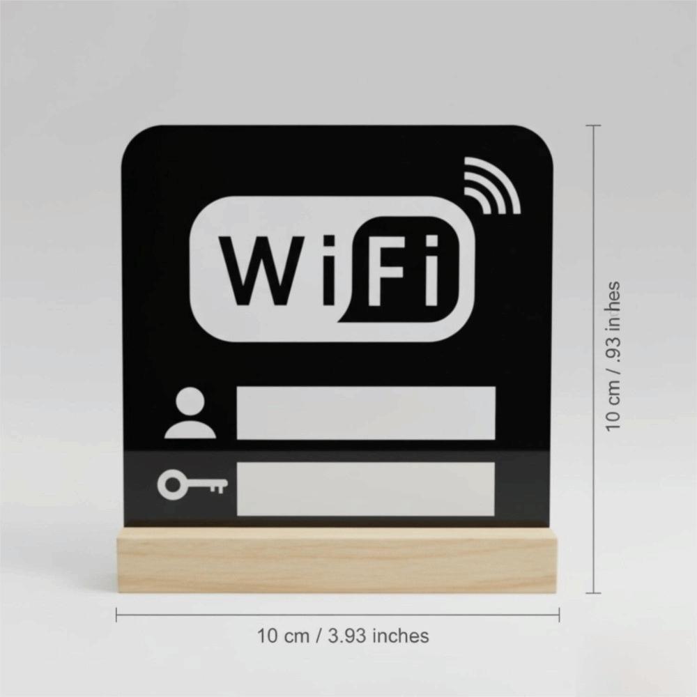 Modern Style Acrylic Mirror WiFi Sign Acrylic WiFi Sign Notice Board Handwriting WiFi Password