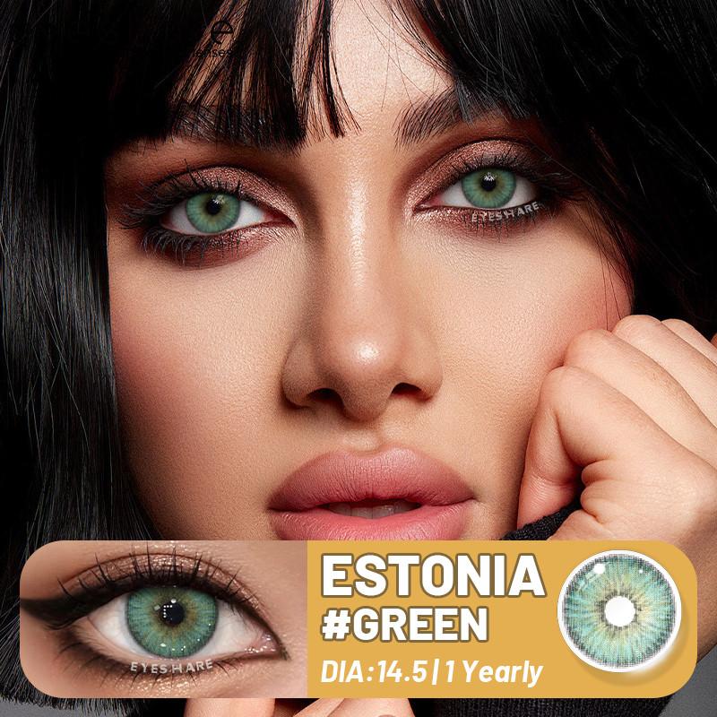 Eyeshare 1 пара цветных контактных линз ESTONIA 14,5 мм большие глаза натуральные линзы для модных глаз голубые линзы зрачки серые