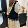 Женская матовая сумка на плечо с кисточками, сумка под мышку с бахромой из искусственной замши, большая вместимость, дорожная сумка-тоут, женская сумка для покупок CLE