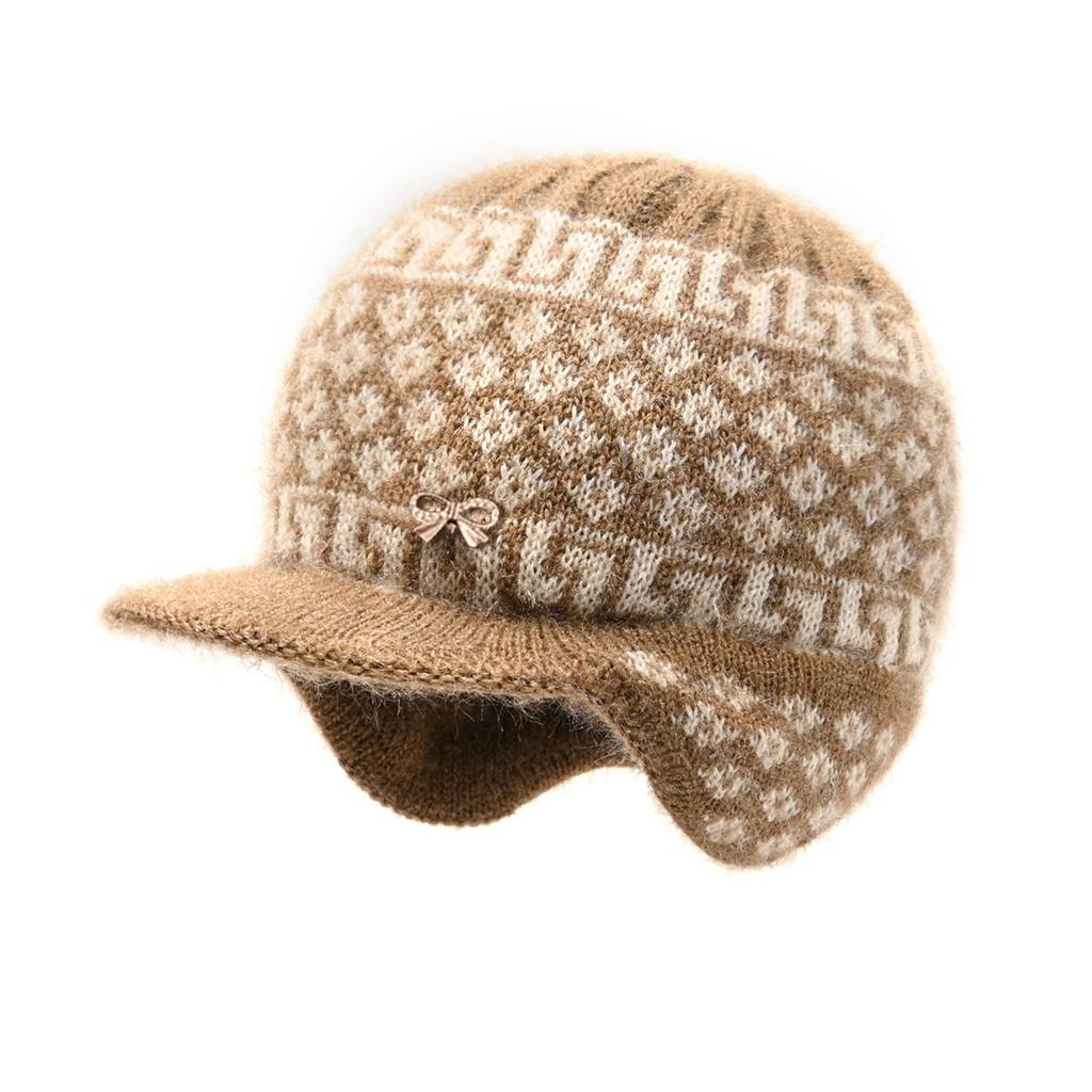 Зимняя шапка для пожилых людей, вязаная, повседневная, теплая, шерстяная шапка