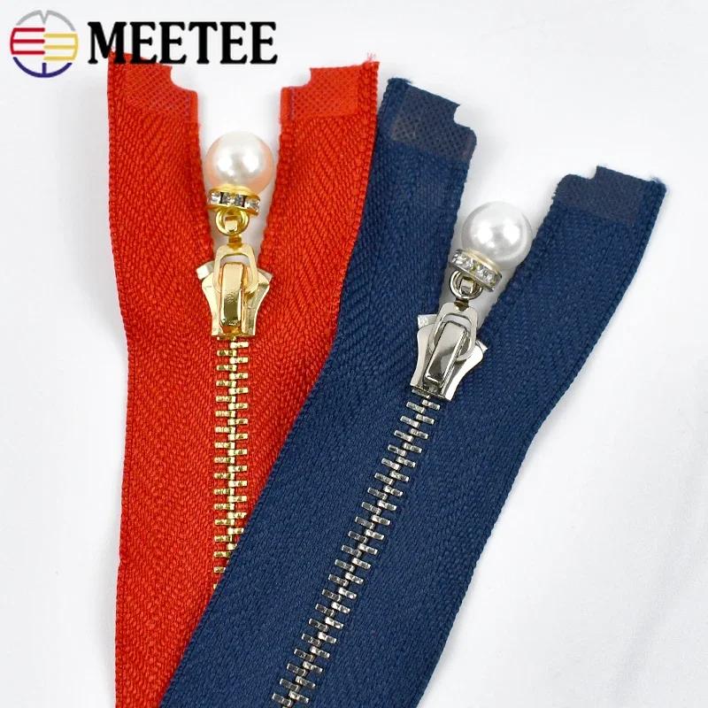 5 шт. Металлические молнии Meetee №3 15/18/20/25/30 см Сквозная застежка-молния для шитья куртки пальто Декор Ремонт молний Аксессуары для DIY