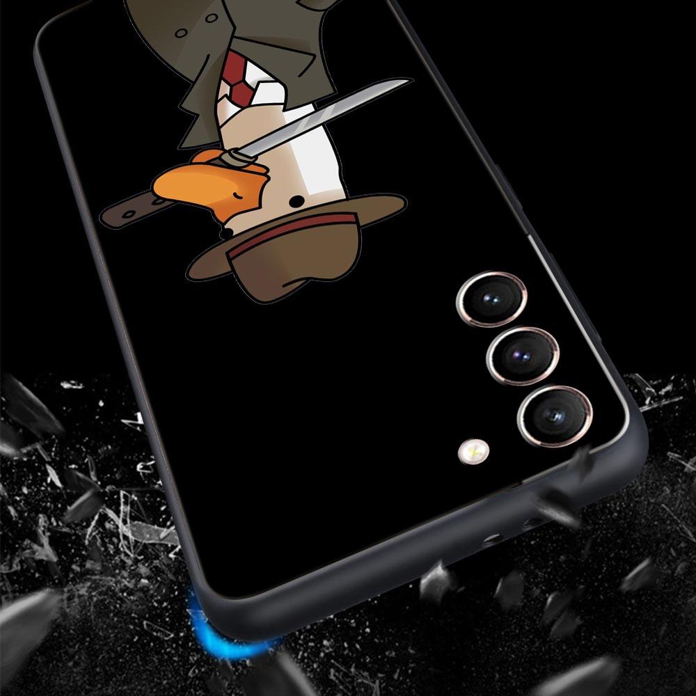 Cartoon Doubt Duck Phone Case For Samsung Galaxy S23 Ultra S22 S21 S20 FE 5G S10 S10E S9 S8 Plus Note 20 Silicone Cover Bumper