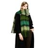 Color Matching Striped Fringed Scarf Women's Autumn and Winter High-end Mohair Color Warm Versatile Scarf Shawl