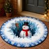 Santa Claus Christmas Rug Non-Slip Xmas Home Decor Atmosphere Decoration 3D Illusion Rug  Christmas