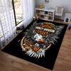 Harley-Davidson Eagle Design Carpet Home Decor Black Orange Rug Suitable for use as an anti-slip for living room bedroom sofas