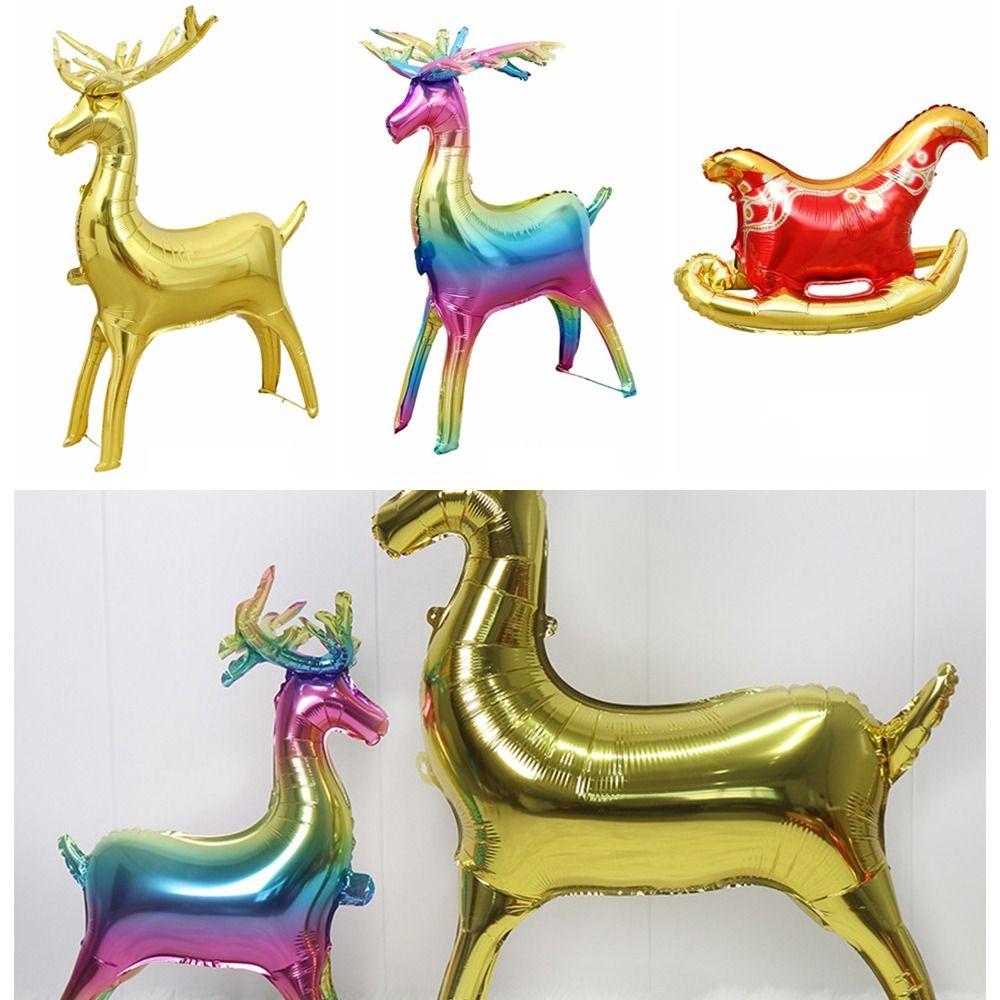 Алюминиевая пленка Рождественские сани Воздушный шар Олень Лось Алюминиевая пленка Воздушный шар для детей