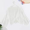 Women Sheer Chiffon Cardigan with Front-tie Transparent Loose Top Elegant Retro Style Shawl for Vacation Beach Daily Wear